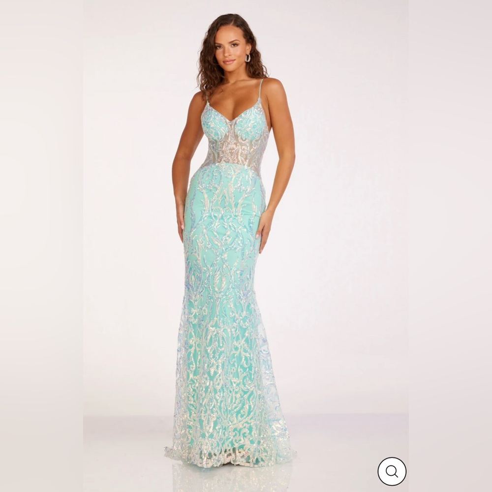 Turquoise Sequin Mermaid Dress • Prom Dress